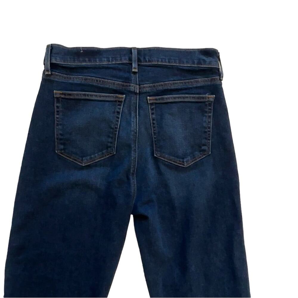 Loft Jeans Dark Wash High Waist Straight Leg Frayed Hem Denim Jeans Size 4 - Picture 8 of 12